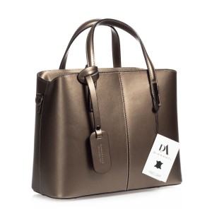 Geanta dama din piele naturala DiAmanti Melania Bronzo